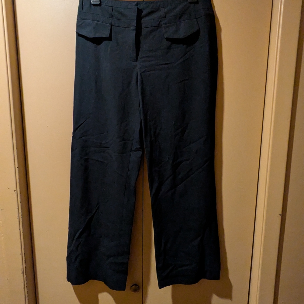 Black Wide-Leg Dress Pants